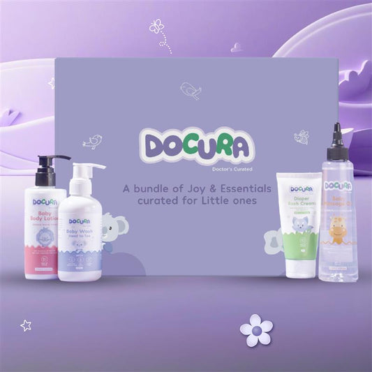ડોક્યુરા કમ્પ્લીટ બેબી કેર એસેન્શિયલ્સ પ્રીમિયમ ગિફ્ટ બોક્સ (4 પ્રોડક્ટ્સનું પેક)