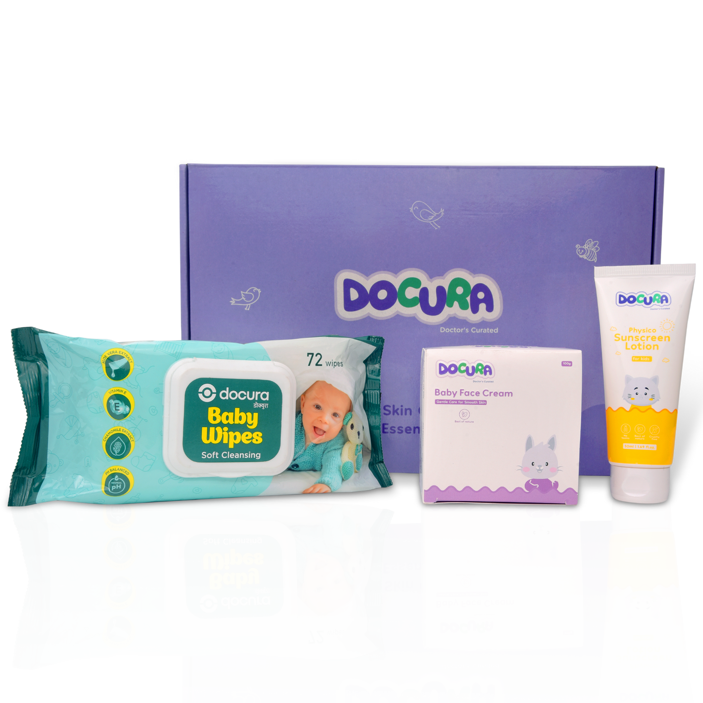 Docura Baby Skin Care Essentials Gift Set (Pack of 3 Products)