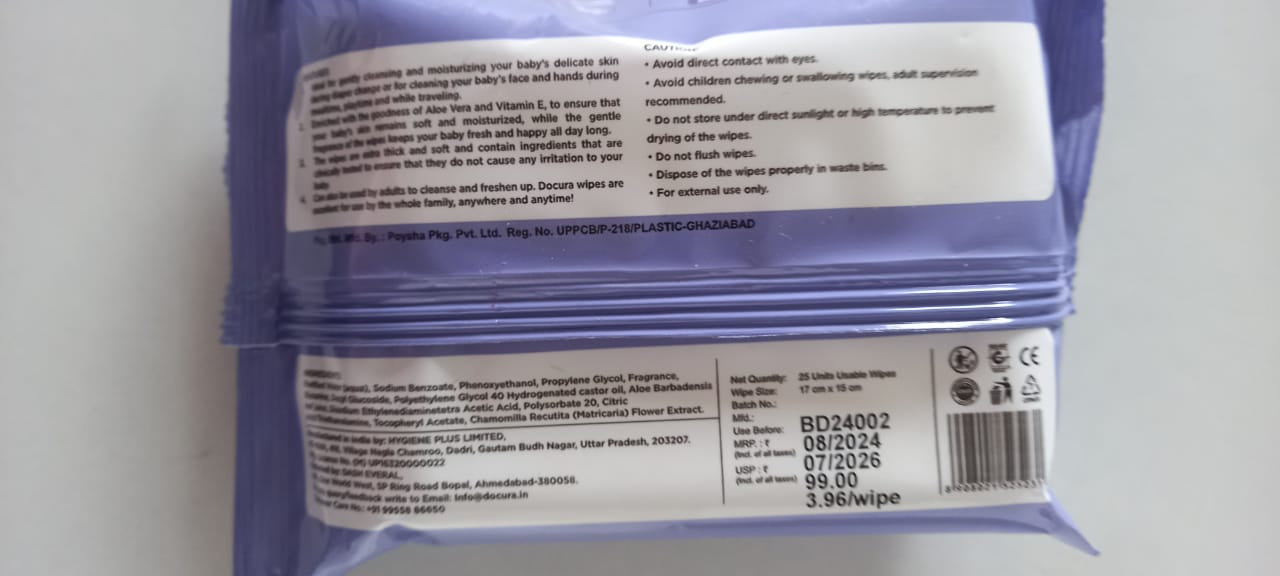 Docura Baby Wipes - Newborn-Friendly