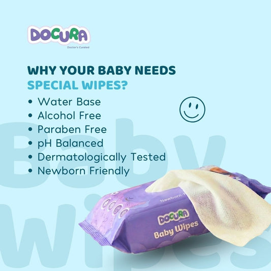 ડોક્યુરા નવજાત-મૈત્રીપૂર્ણ બેબી વાઇપ્સ
