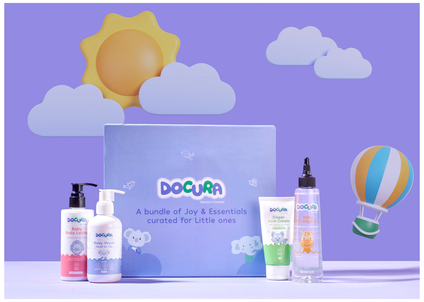 Docura Complete Baby Care Essentials Premium Gift Set (Pack of 4 Products)