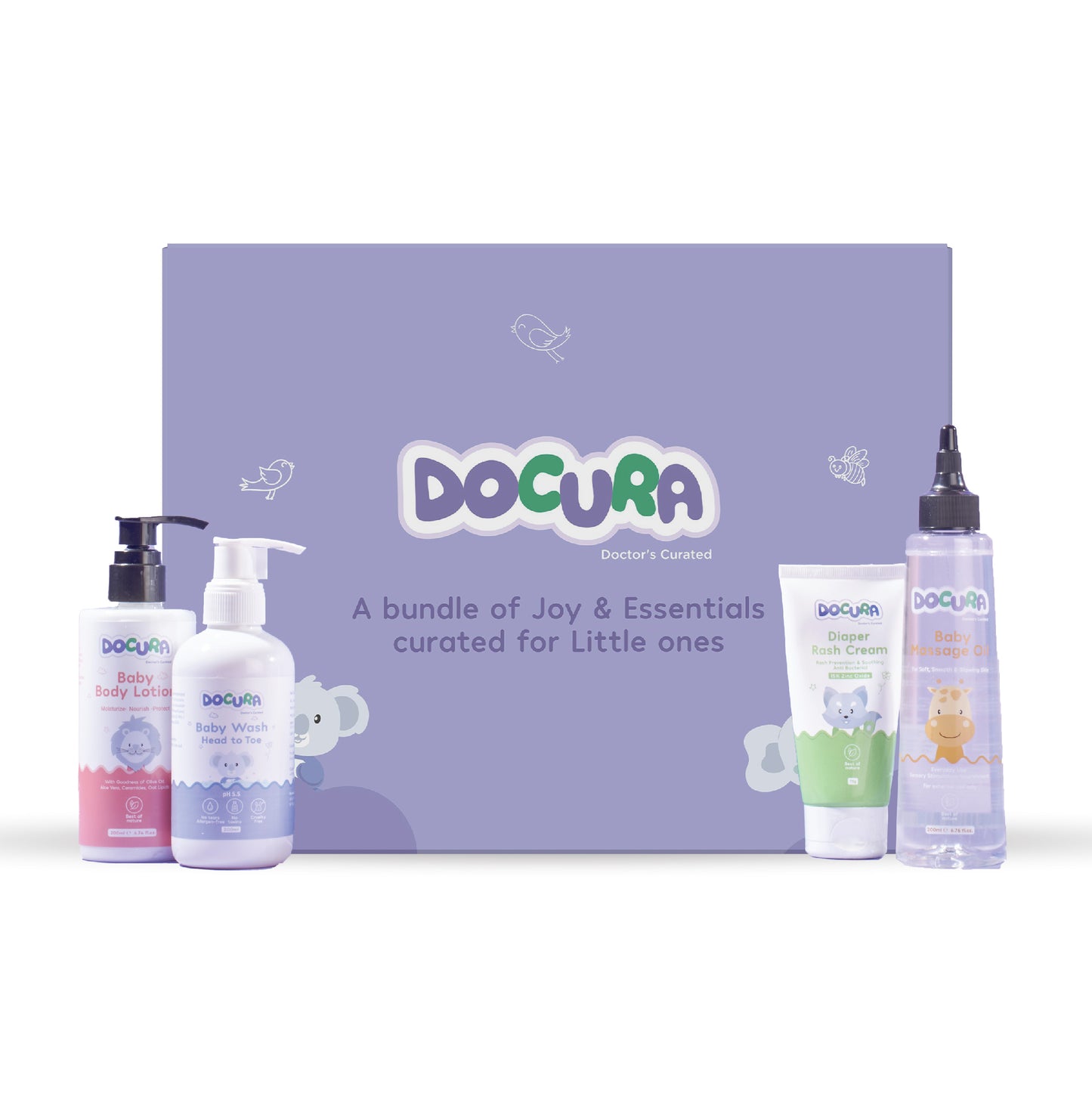 Docura Complete Baby Care Essentials Premium Gift Set (Pack of 4 Products)