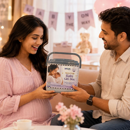 Docura Welcome Baby Gift Box with Basket (12 in 1)