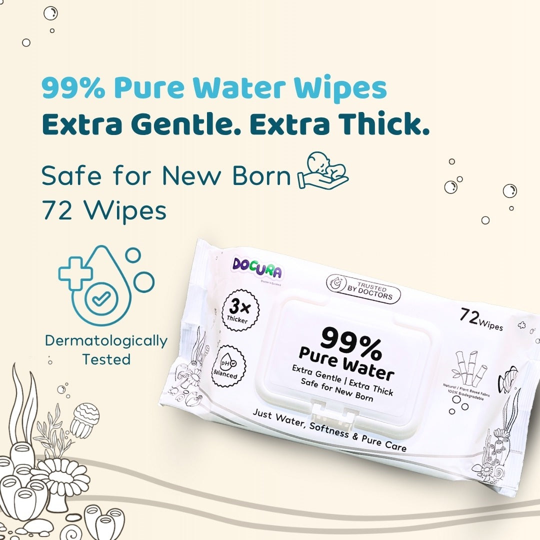 99% Pure Water Baby Wipes (72 Wipes)