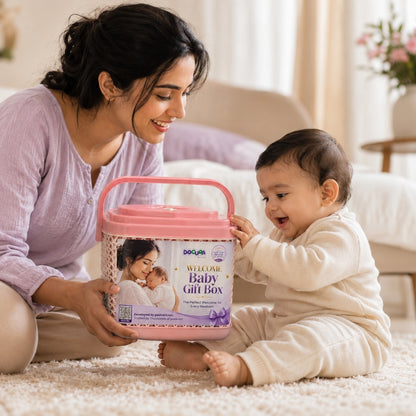 Docura Welcome Baby Gift Box with Basket (12 in 1)