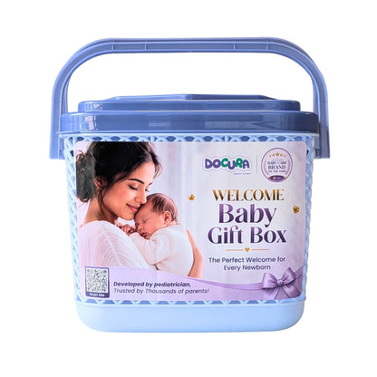 Docura Welcome Baby Gift Box with Basket (12 in 1)