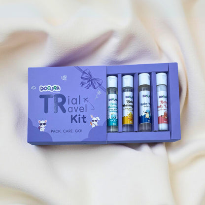Documa baby product travel kit with five bottles
