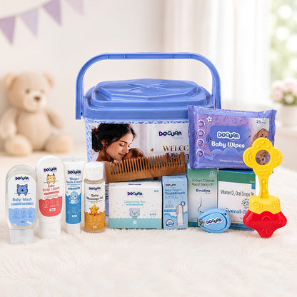Welcome Baby Gift Box (Pack of 12 Products) + Free Baby Bib