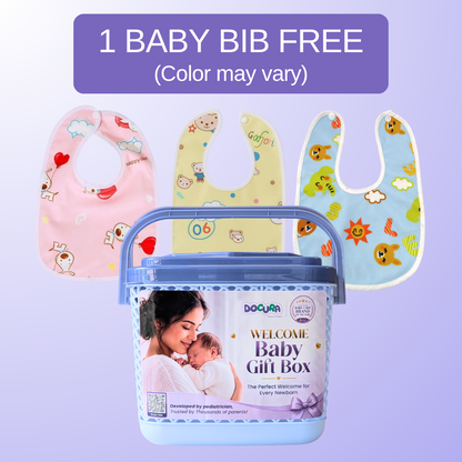 Welcome Baby Gift Box (Pack of 12 Products) + Free Baby Bib