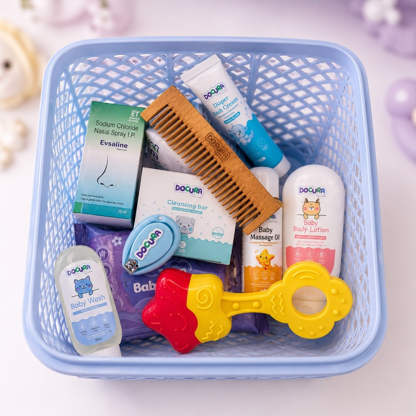 Welcome Baby Gift Box (Pack of 12 Products) + Free Baby Bib