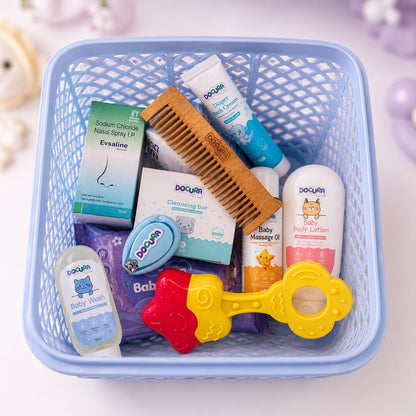 Welcome Baby Gift Box (Pack of 12 Products) + Free Baby Bib