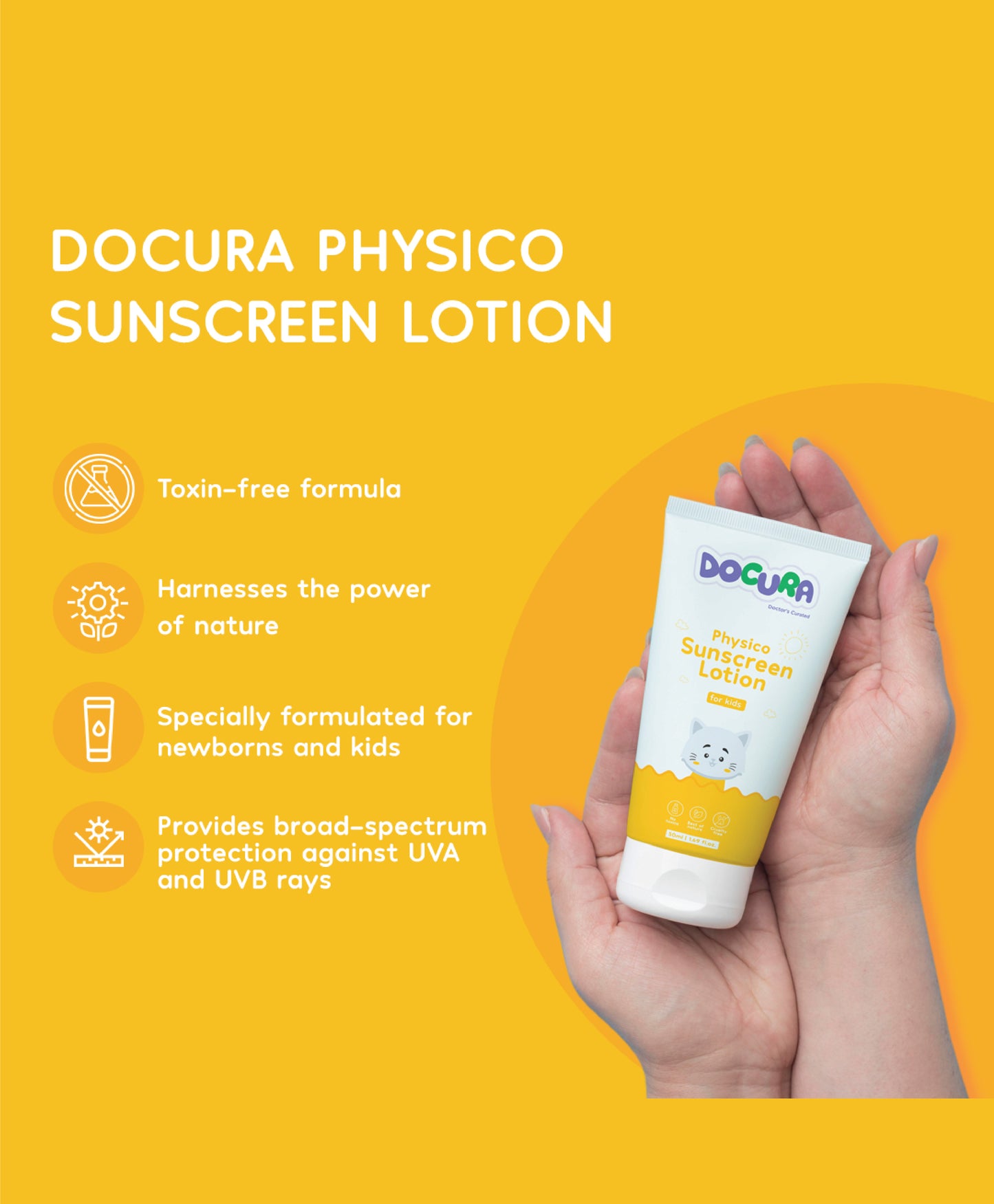 Docura Baby Care Combo of Physico Sunscreen Lotion SPF 50 + Docura Bubble Bath