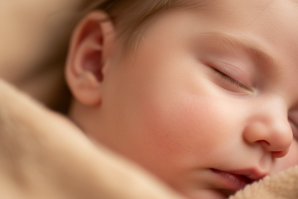 close up of soft baby cheek