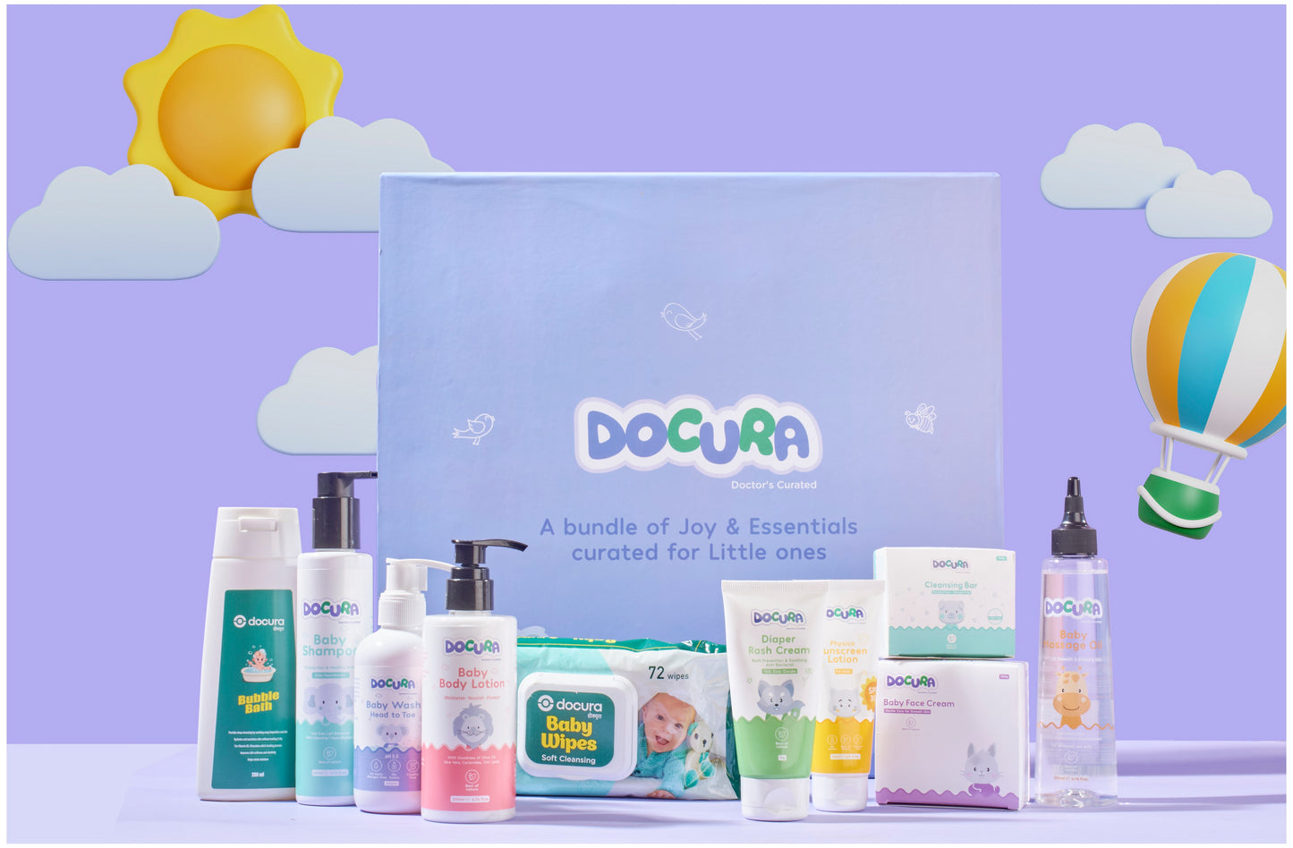 Docura Baby Care Collection Premium Gift Box (Pack of 10 products)